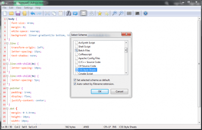 Screenshot of the application Notepad3 - #5