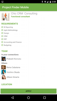 Screenshot of the application Project Finder for Dynamics365 - #2
