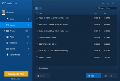 Screenshot of the application IOTransfer - #2