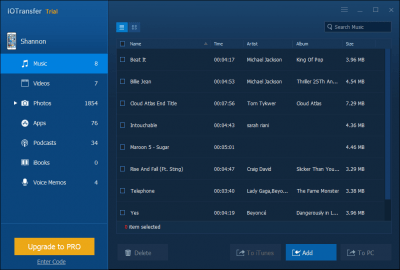 Screenshot of the application IOTransfer - #3