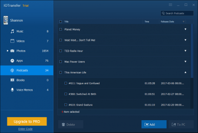 Screenshot of the application IOTransfer - #6