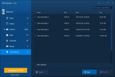 Screenshot of the application IOTransfer - #8