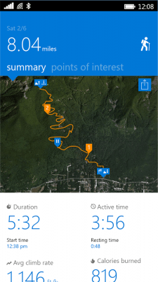 Screenshot of the application Microsoft Band - #2