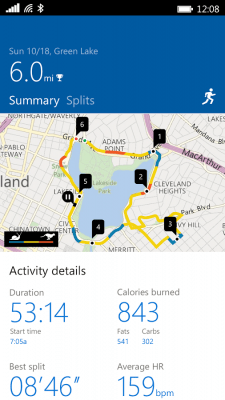 Screenshot of the application Microsoft Band - #3