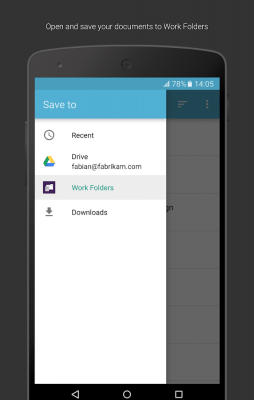 Screenshot of the application Work Folders - #3