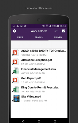 Screenshot of the application Work Folders - #5