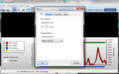 Screenshot of the application HeavyLoad - #2