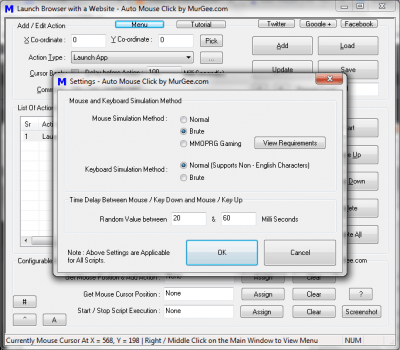 Screenshot of the application Auto Mouse Click - #4