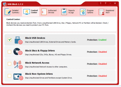 Screenshot of the application USB Block - #2