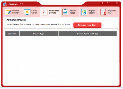 Screenshot of the application USB Block - #3