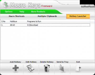 Screenshot of the application Macro Keys - #3