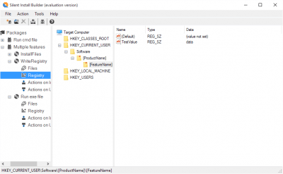 Screenshot of the application Silent Install Builder - #2