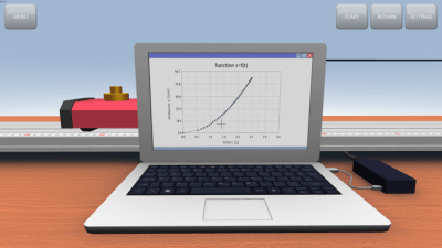 Screenshot of the application Movement with uniform acceleration - #4