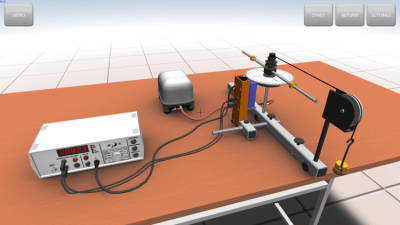 Screenshot of the application Equal-accelerated rotation - #4