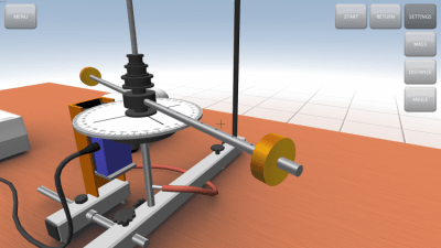 Screenshot of the application Moment of inertia of the rod - #2