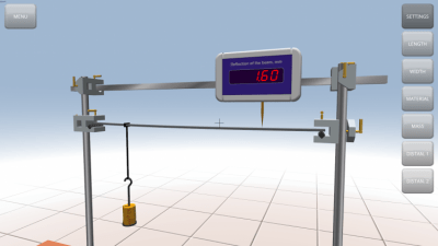 Screenshot of the application Determination of Young's modulus - #3