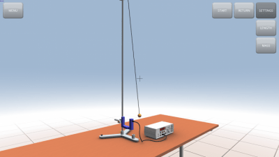 Screenshot of the application Harmonic oscillation of a pendulum - #3