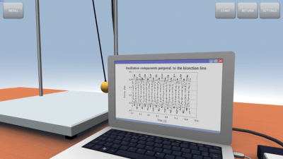 Screenshot of the application Elliptical oscillation of a pendulum - #6