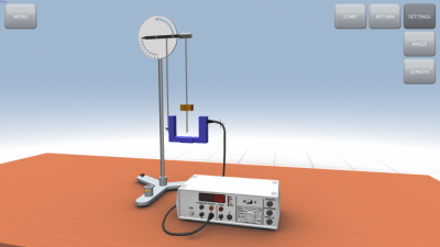 Screenshot of the application Pendulum with variable g - #2