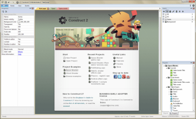 Screenshot of the application Construct 2 - #4
