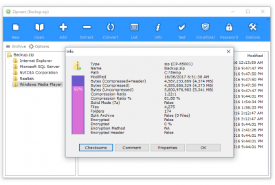 Screenshot of the application Zipware - #3