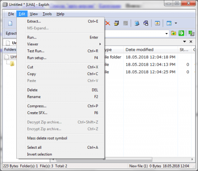 Screenshot of the application Explzh - #2