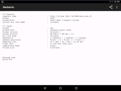 Screenshot of the application MediaInfo (discontinued) - #2