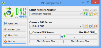 Screenshot of the application DNS Jumper - #3