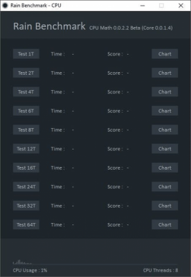 Screenshot of the application Rain Benchmark - #2