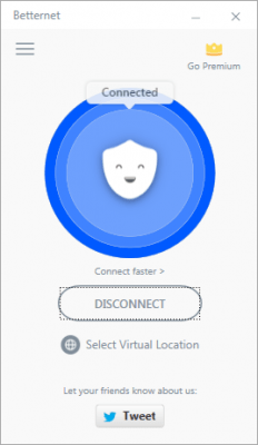 Screenshot of the application Betternet - #2
