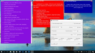 Screenshot of the application JustNoteIt - #2
