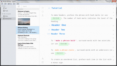 Screenshot of the application Inspire - #2
