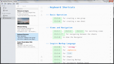 Screenshot of the application Inspire - #3