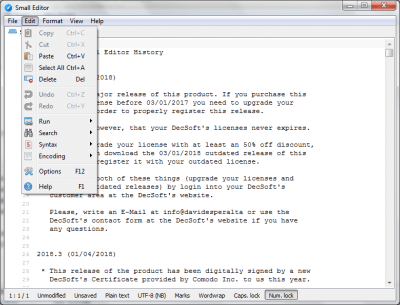 Screenshot of the application Small Editor - #2