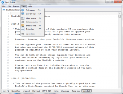 Screenshot of the application Small Editor - #3
