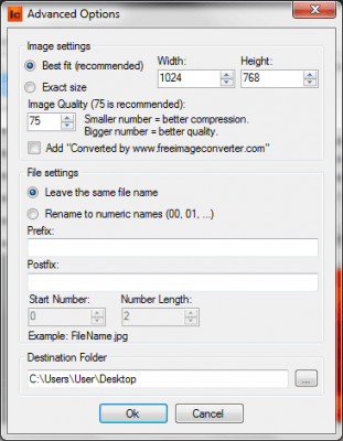 Screenshot of the application Free Image Converter - #2