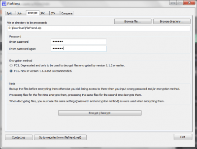 Screenshot of the application FileFriend - #4