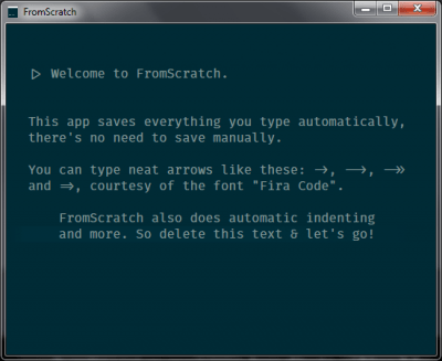 Screenshot of the application FromScratch - #2