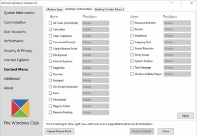 Screenshot of the application Ultimate Windows Tweaker - #6