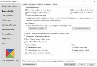 Screenshot of the application Ultimate Windows Tweaker - #13
