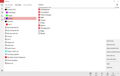Screenshot of the application My Notes - #2