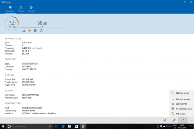 Screenshot of the application WiFi Analyzer - #2