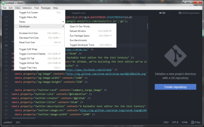 Screenshot of the application Atom - #2
