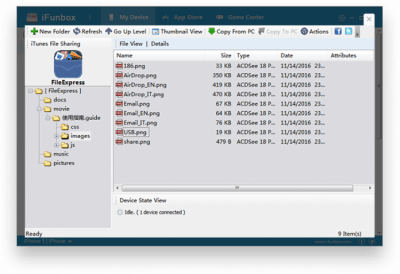 Screenshot of the application iFunbox - #3