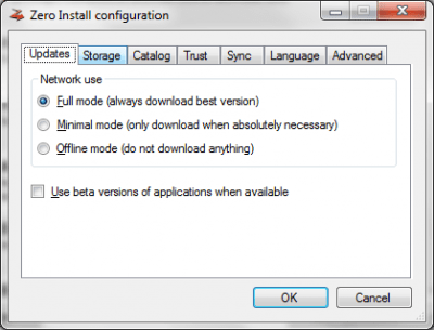 Screenshot of the application Zero Install - #4