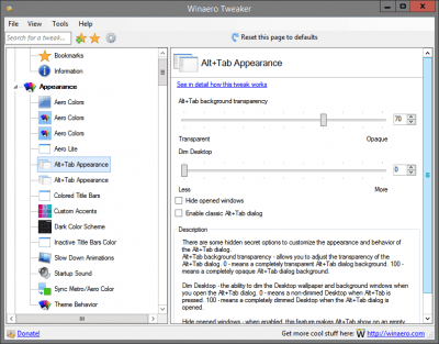 Screenshot of the application Winaero Tweaker - #2