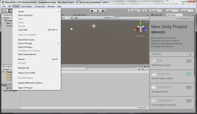 Screenshot of the application Unity - #2