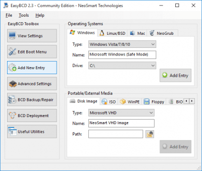 Screenshot of the application EasyBCD - #2