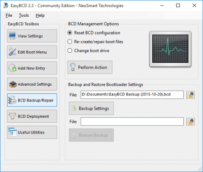 Screenshot of the application EasyBCD - #4