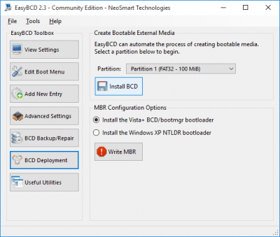 Screenshot of the application EasyBCD - #5